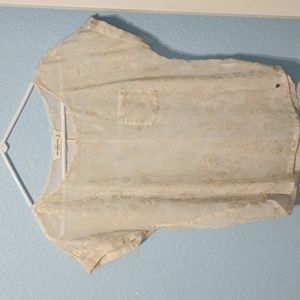 Cream Color with Gold designs Abercrombie Top Size M